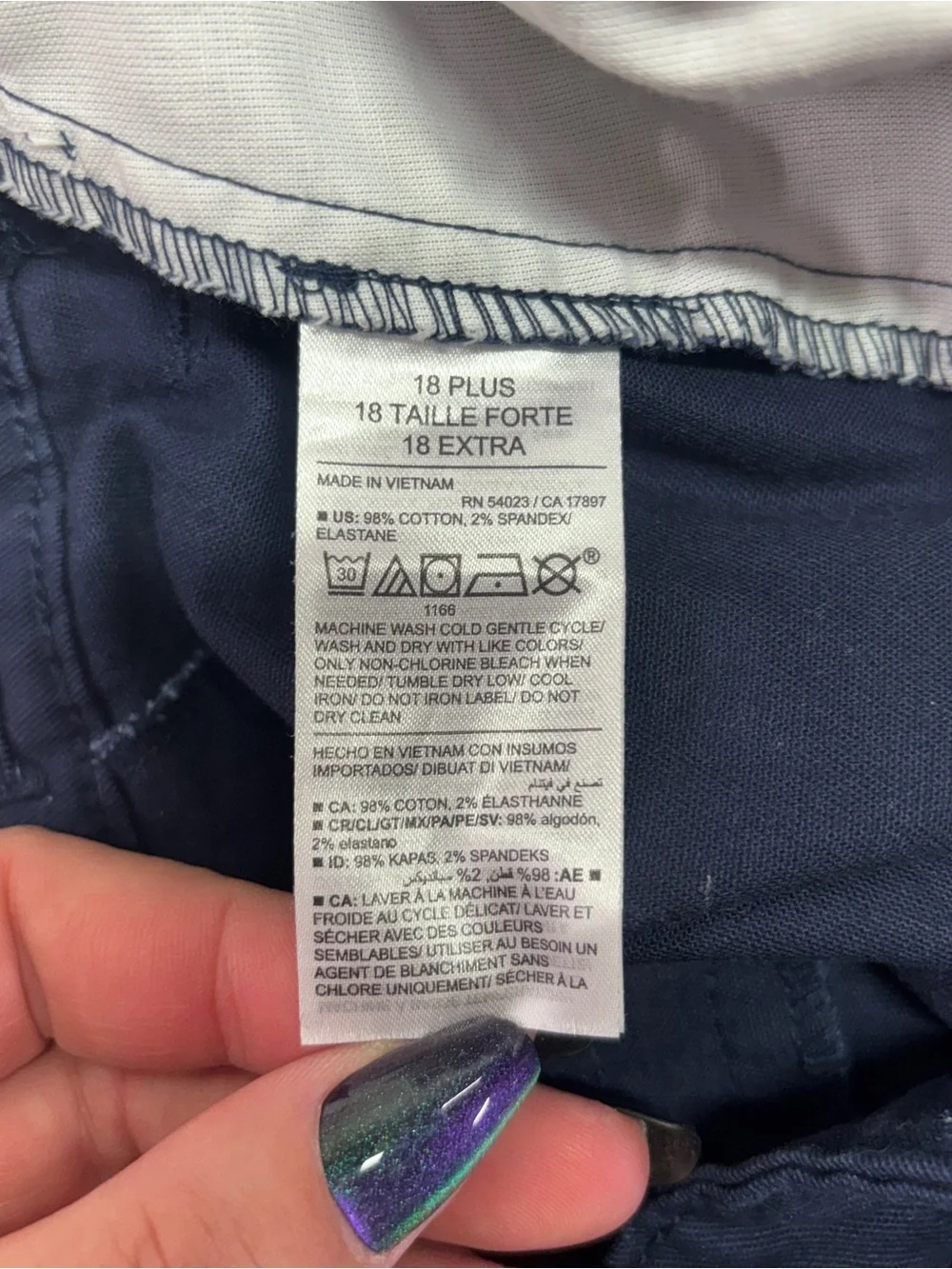 Old Navy Girls 18 Plus Uniform Skinny Stretch Navy School Pants